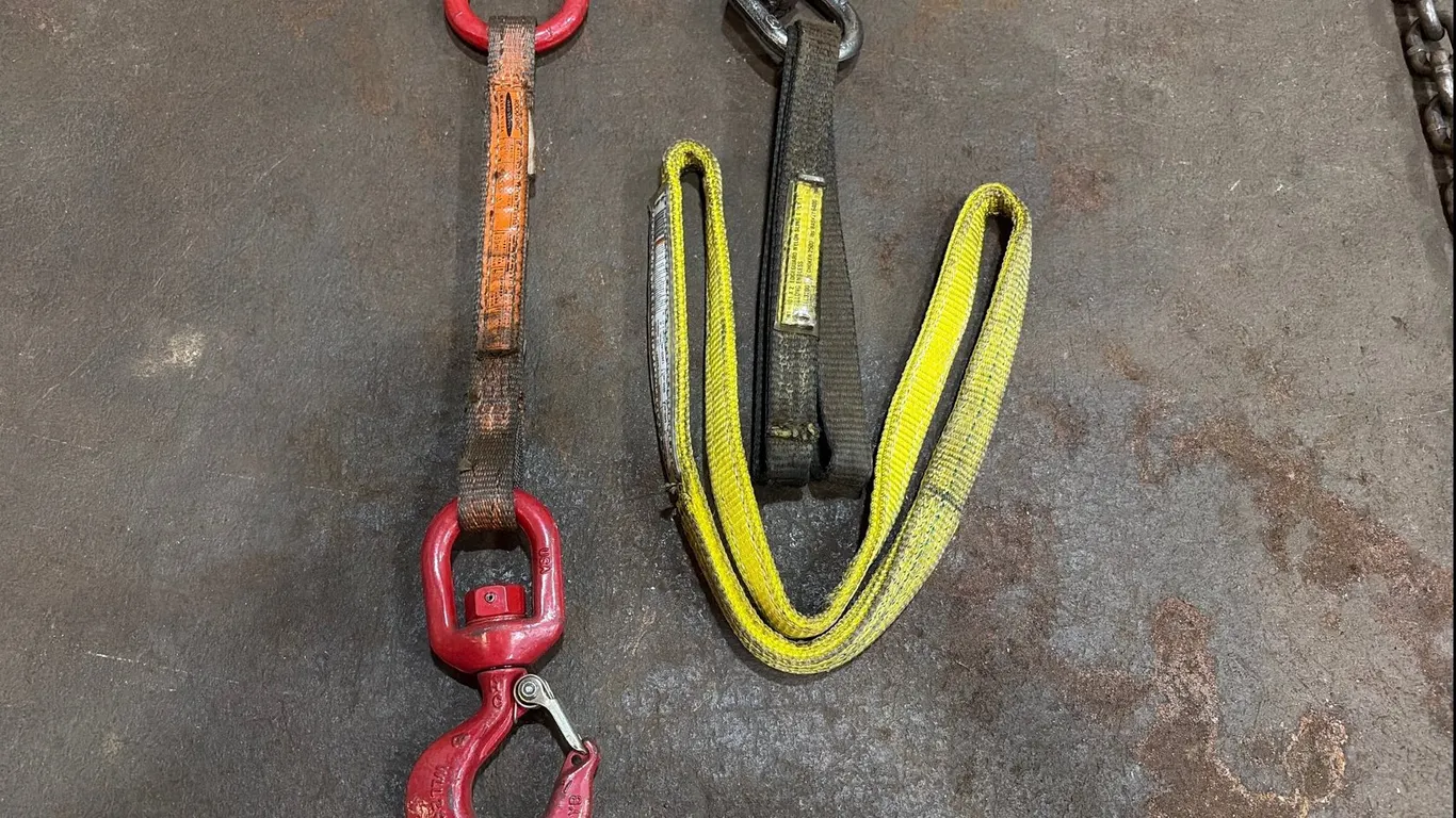 (2) Nylon Slings with Crosby and Hansen Hardware