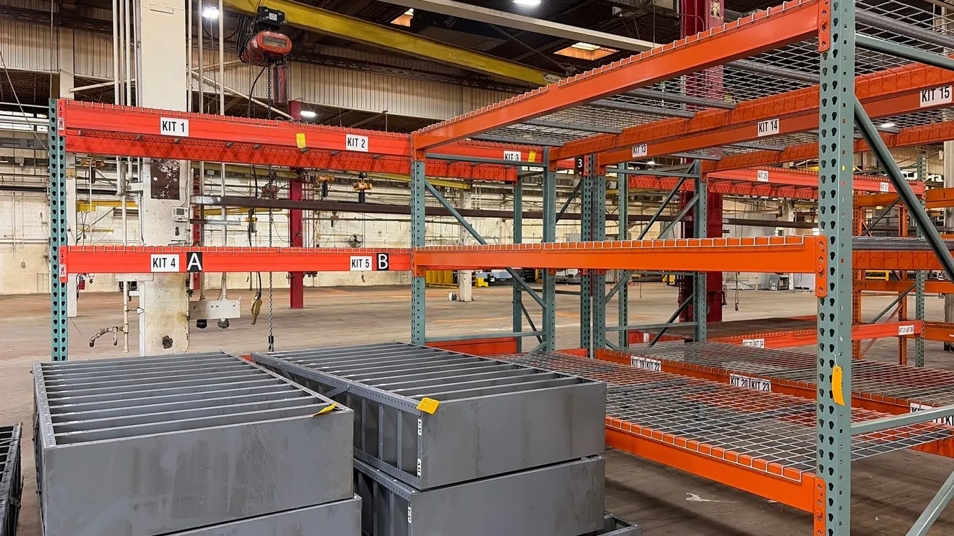 (2) Teardrop Style Pallet Rack Sections