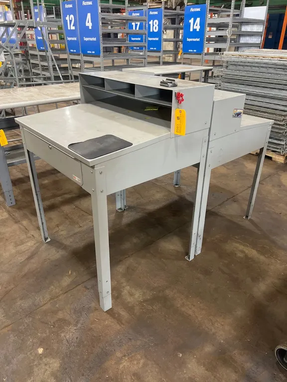 (2) Uline Metal Industrial Shop Desks