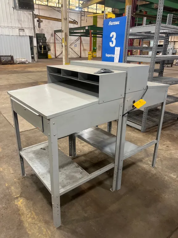 (2) Uline Industrial Metal Shop Desks