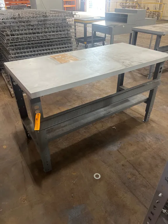 Uline Adjustable Height Industrial Workbench with Lower Shelf