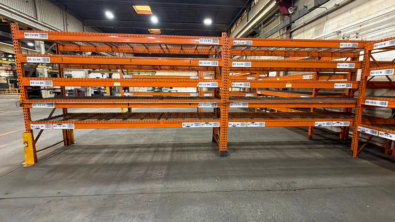 (2)Sections of Tear Drop Pallet Racking