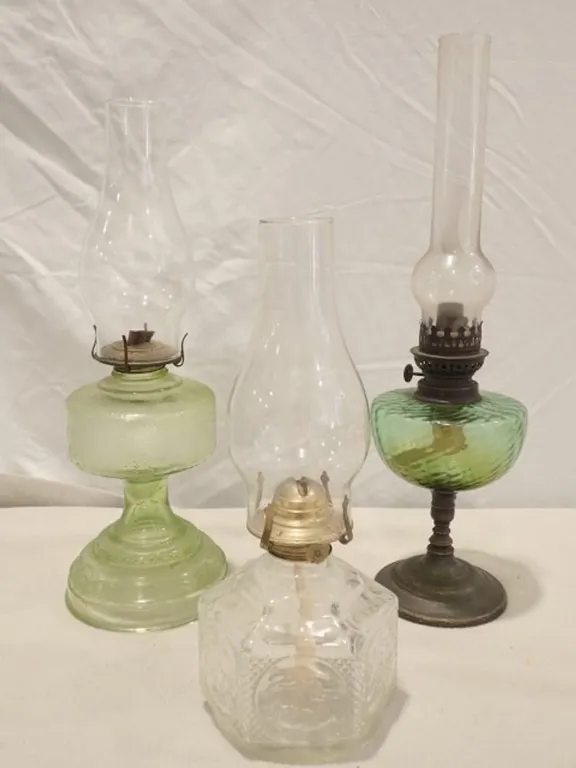 Vintage & Antique Glass Oil Lamps