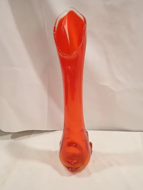 L.E. Smith Orange Swung Vase