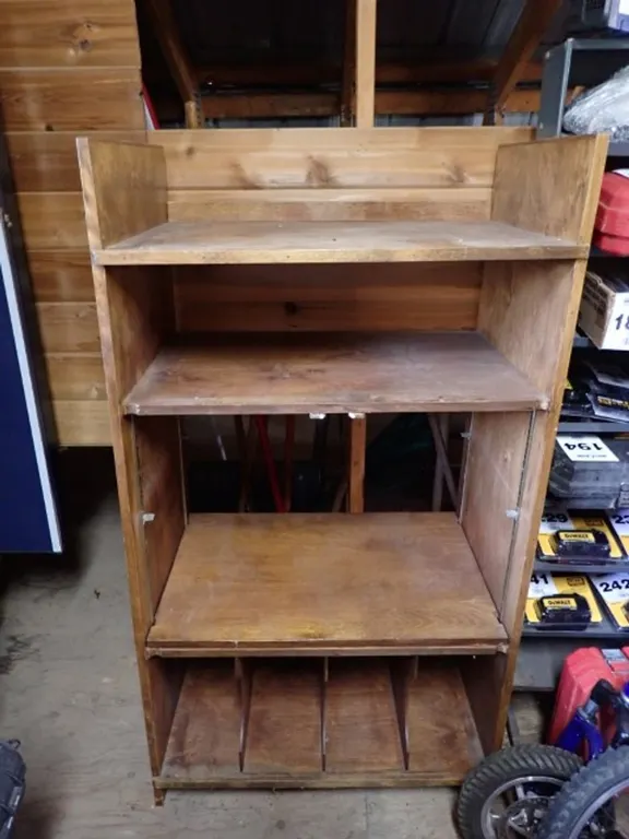 Wooden Stereo/Record Storage Cabinet with Adjustable Shelves