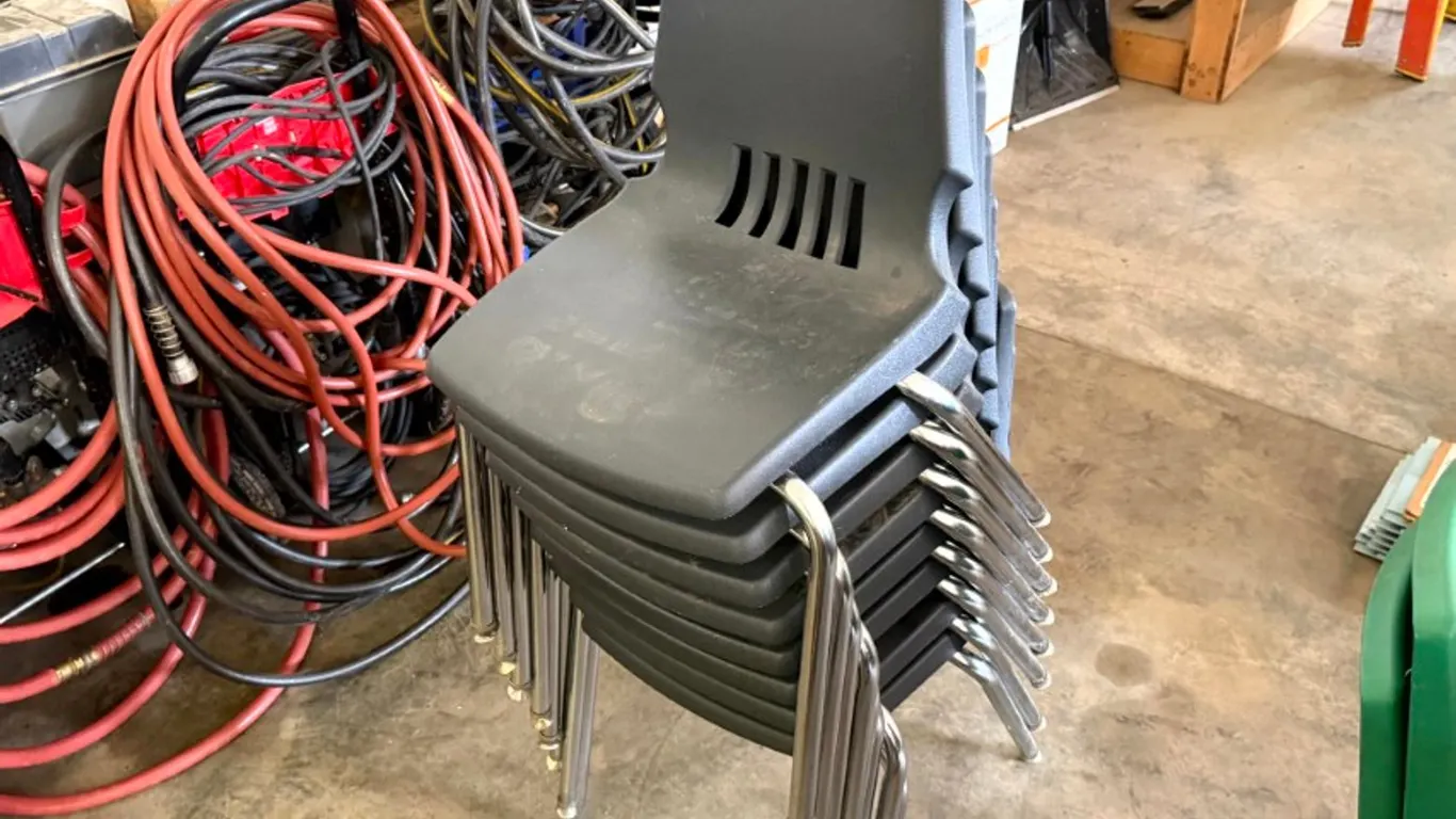 8 Plastic Stacking Chairs
