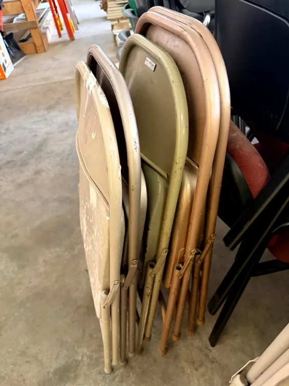 5 Mismatched Metal Folding Chairs