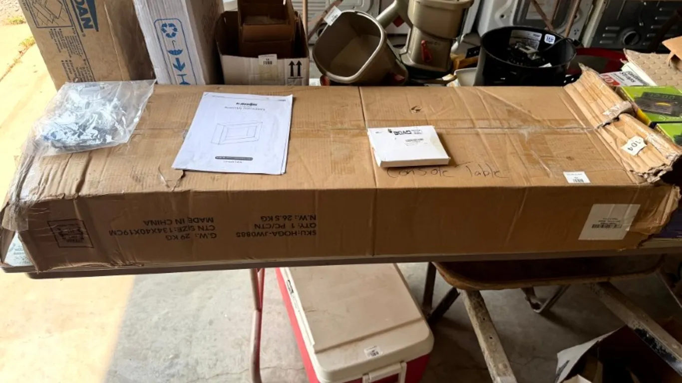 Console Table in a Box, All Parts Not Guaranteed