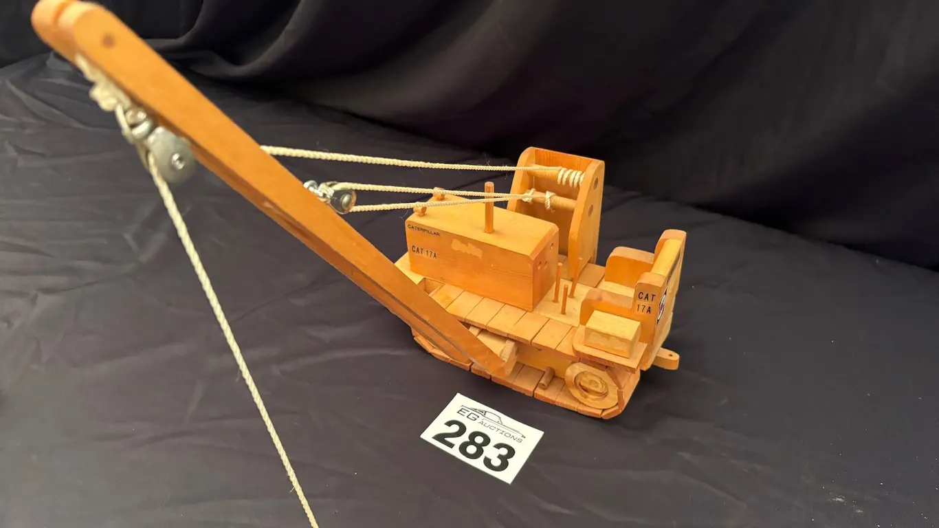 HANDRCRAFTED WOODEN CATERPILLAR MODEL