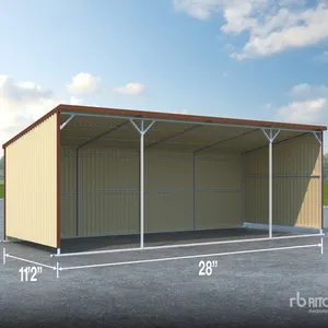 2026 AGR-LS1228 12 ft x 28 ft Metal Livestock Shelter (Unused)