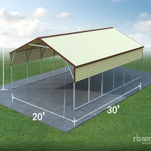 2026 AGR-MC2030 20 ft x 30 ft Steel Carport w/ Vertical Roof Panels Carport (Unused)