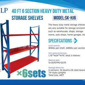 2026 SKLP SK-HJ6 2 ft x 40 ft Metal Storage Shelving (Unused)