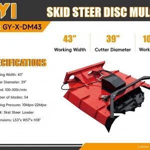 2026 GIYI GYx-DM43 43 in Disc Skid Steer Mulcher (Unused)