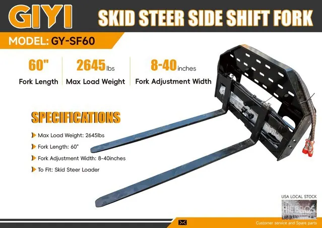 2026 GIYI GY-SF60 60 in Skid Steer Forks (Unused)