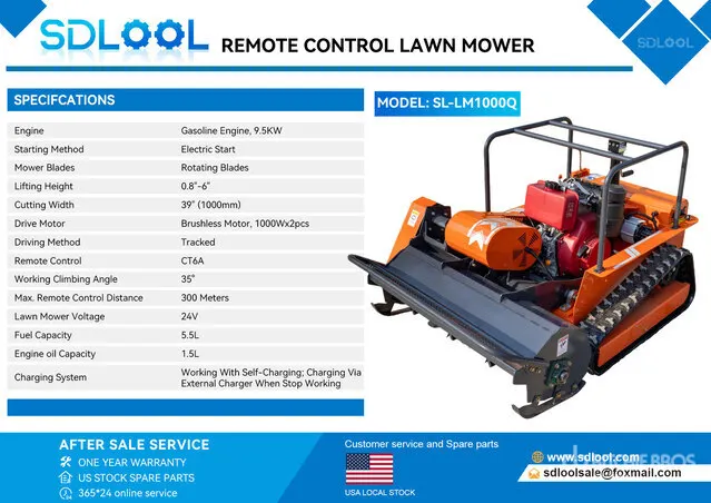 2026 SDLOOL SL-LM1000Q Remote Control Lawn Mower (Unused)