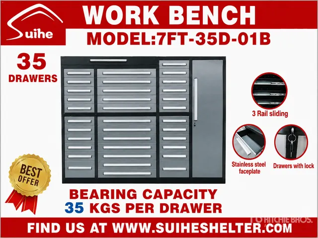 2026 Suihe NWB-H35DS-7 7 ft 35-Drawer Tool Cabinet (Unused)