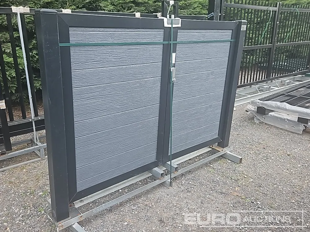 Unused Double Pedesterian Gate, Keypad Access, Composite Finish