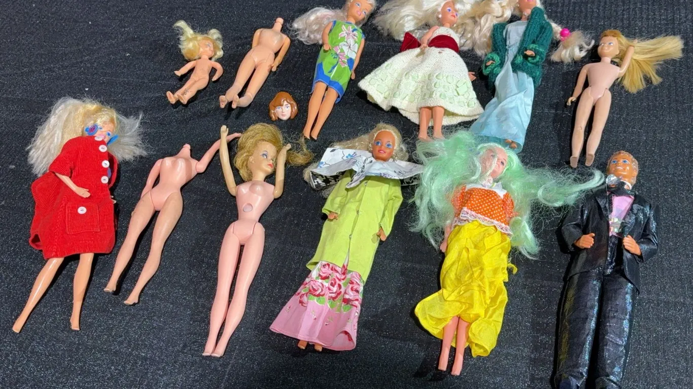 Vintage Dolls with Assorted Clothing