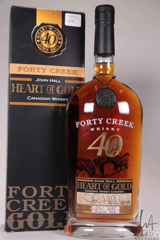 Forty Creek/ Heart of Gold/ Canadian Whisky/ Lot 1972/ Bottle No. 4542/ 750ml/ 43% ABV Note: Alcoho