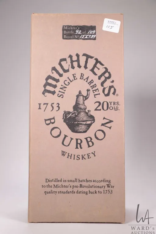 Michter's/ Single Barrel/ 20 Year Old/ Bourbon Whiskey/ Bottle No. 92/109 / Barrel No. 151739/ 750m