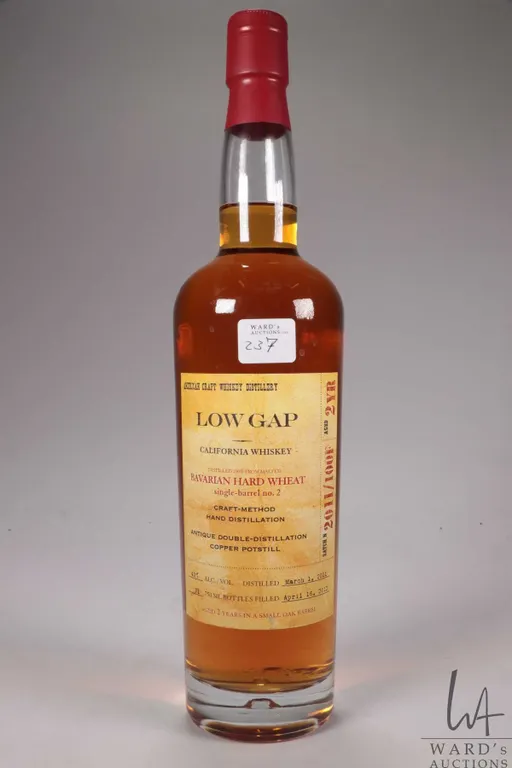 Low Gap/ California Whiskey/ Bavarian Hard Wheat/ Single-Barrel No. 2/ 750ml/ 42% ABV Note: Alcohol