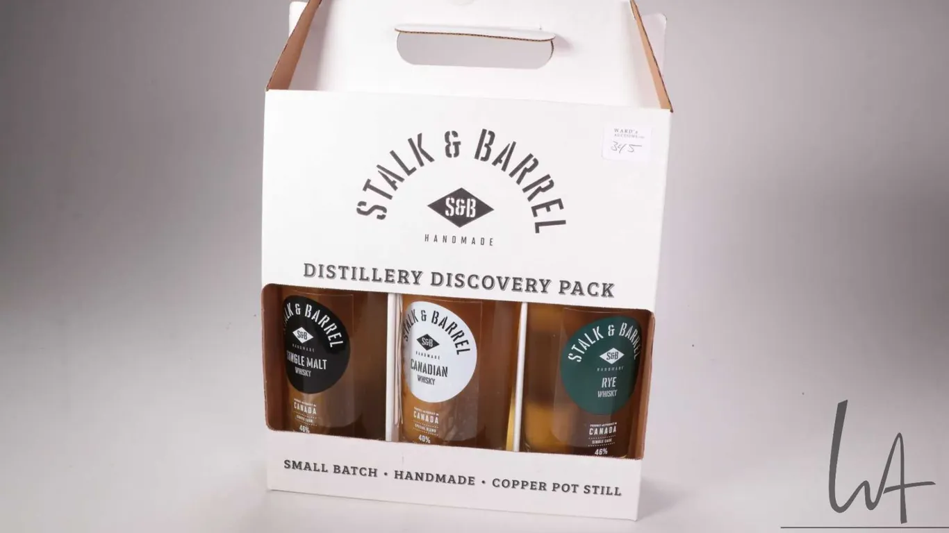 Stalk & Barrel/ Set of three Distillery Discover Pack including Single Malt Whisky/ Canadian Whisky