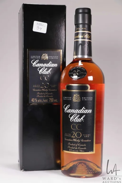 Canadian Club/ 20 Year Old/ Canadian Whisky/ 750ml/ 40% ABV Note: Alcohol cannot be insured by any