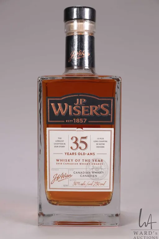 J.P. Wiser/ 35 Year Old/ Canadian Whisky/ 2018 Whisky of the Year/ 750ml/ 50% ABV Note: Alcohol can