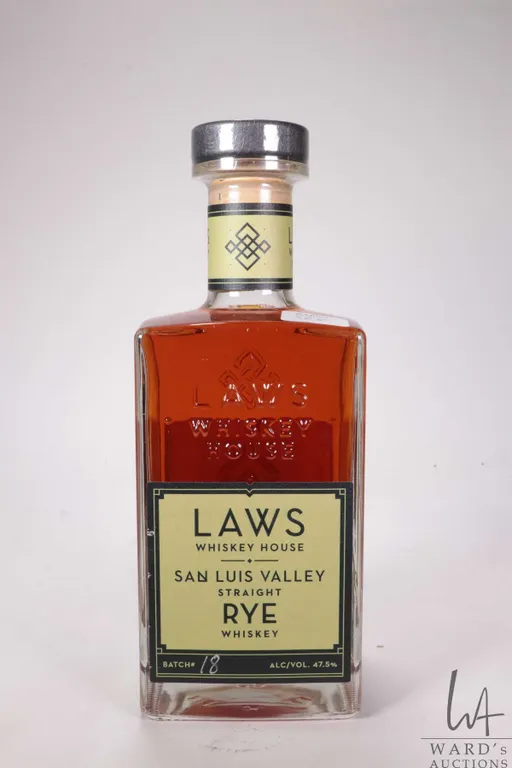 Laws Whiskey House/ San Luis Valley/ Straight Rye Whiskey/ Batch 18/ 750ml/ 47.5% ABV Note: Alcohol