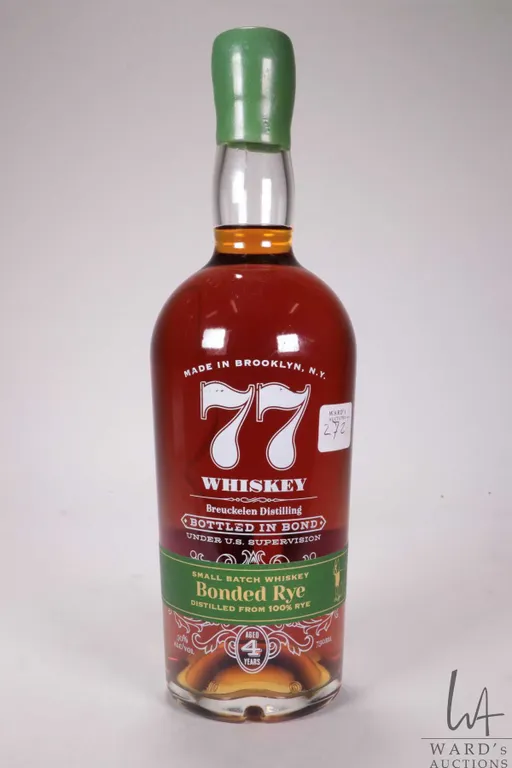77 Whiskey/ Small Batch Whiskey/ Bonded Rye/ 4 Year Old/ 750ml/ 50% ABV Note: Alcohol cannot be ins