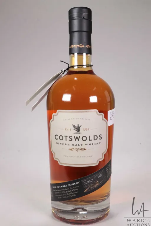 Cotswolds/ Single Malt Whisky/ Batch 01/2018/ Bottle 7150/ 700ml/ 46% ABV Note: Alcohol cannot be i