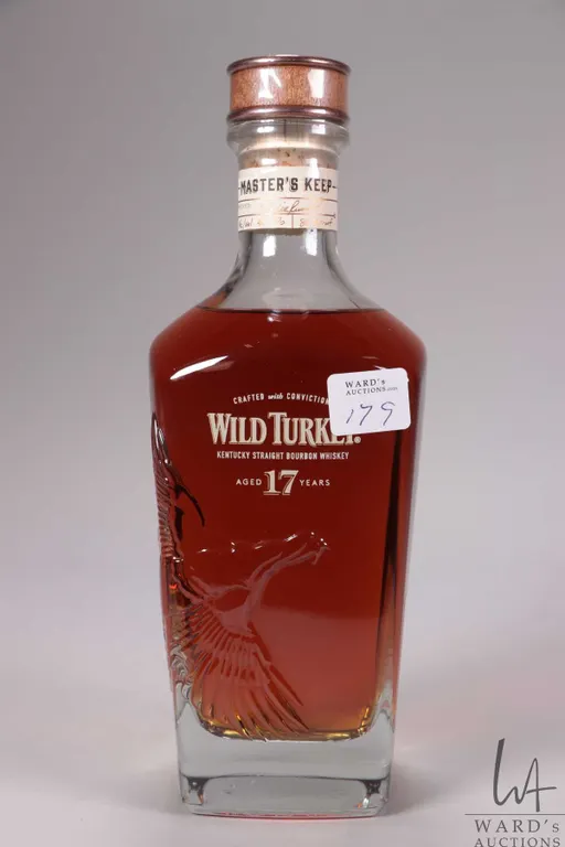 Wild Turkey/ 17 Year Old/ Masters Keep/ Kentucky Straight Bourbon Whiskey/ Bottle No. 15798/ 750ml/
