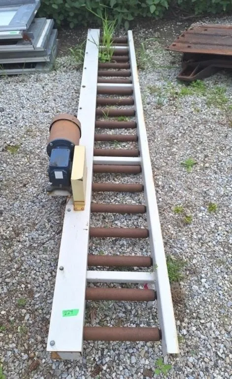 Motorized roller conveyor section. 10ft long x 18