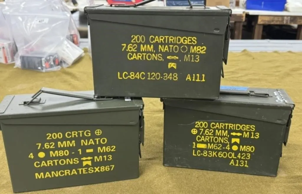 3 Metal Ammo Cans