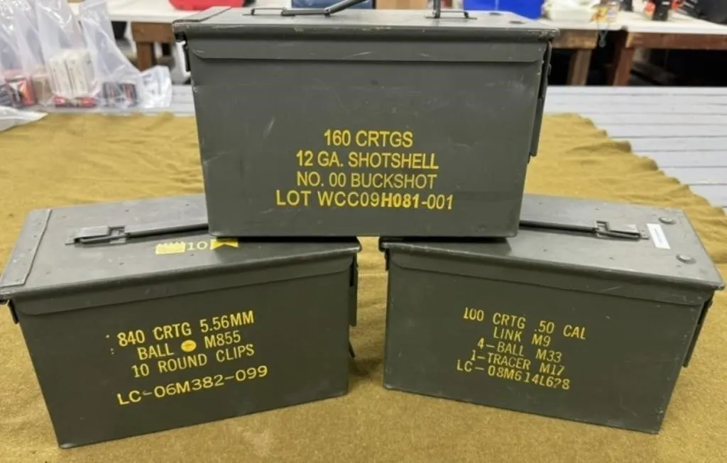 3 Metal Ammo Cans