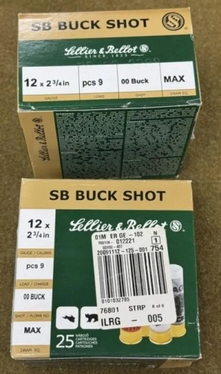 50 rnds S&B 12 ga 00 Buck Shotshells