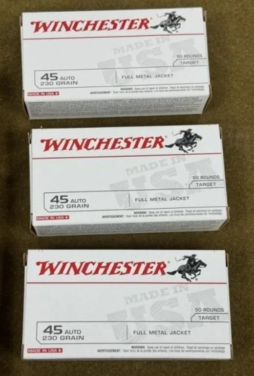 150 rnds Winchester .45 Auto Ammo