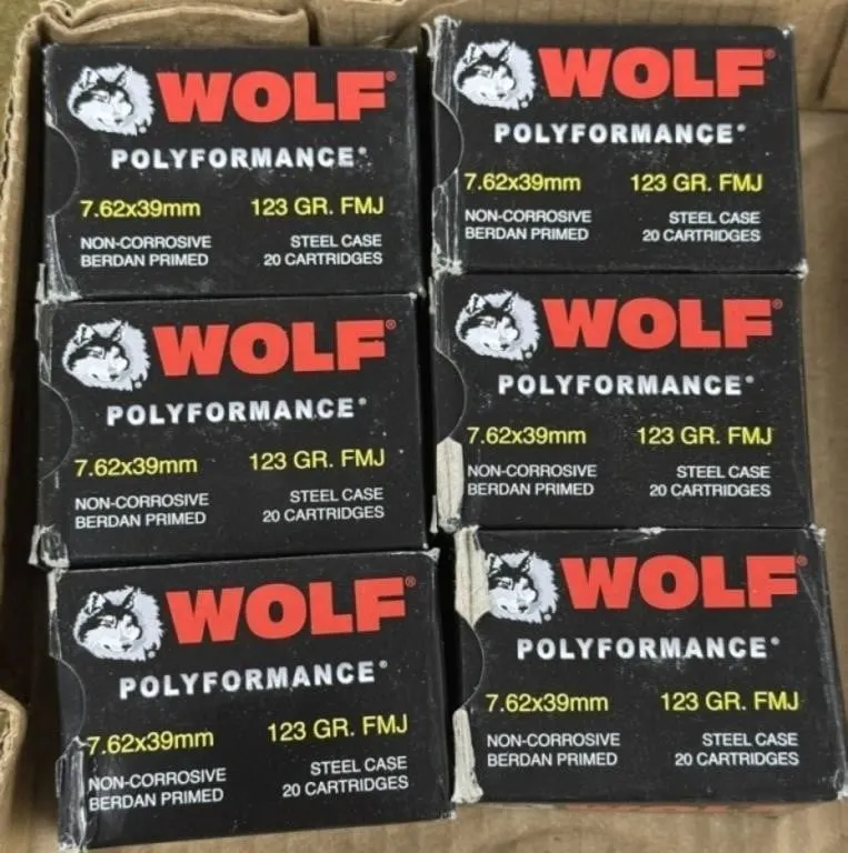120 rnds Wolf 7.62x39mm Ammo