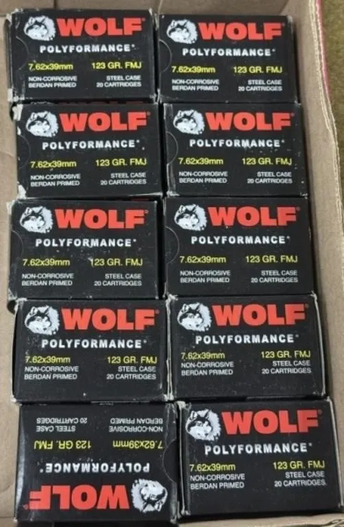 200 rnds Wolf 7.62x39mm Ammo