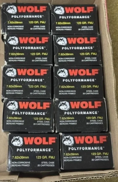200 rnds Wolf 7.62x39mm Ammo