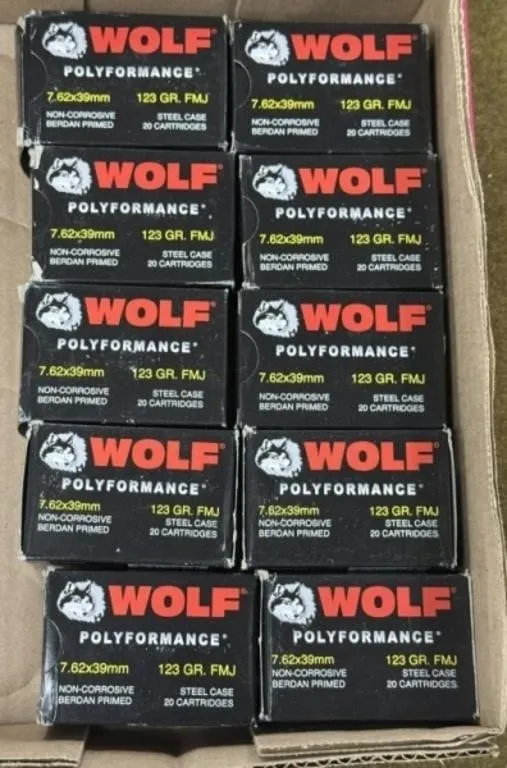 200 rnds Wolf 7.62x39mm Ammo