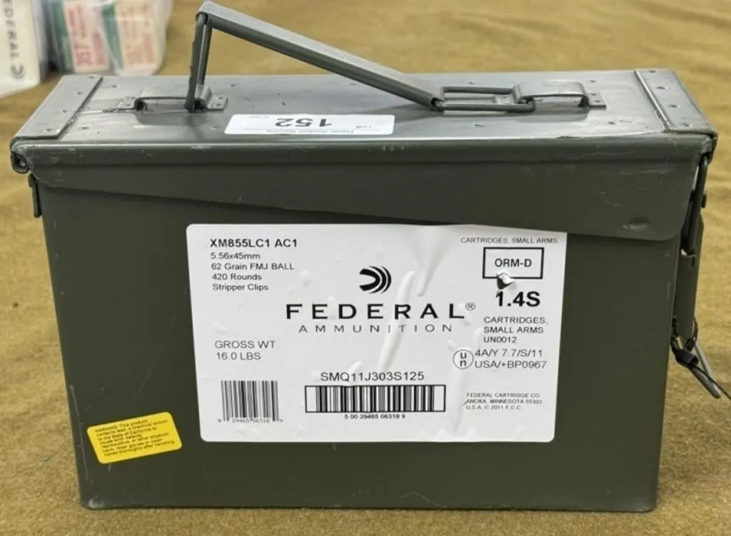 420 rnds Federal 5.56mm Ammo & Metal Can