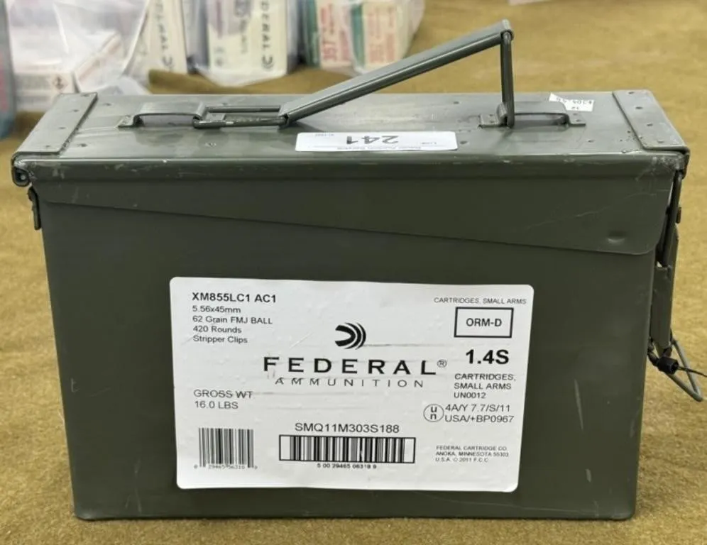 420 rnds Federal 5.56mm Ammo & Metal Can