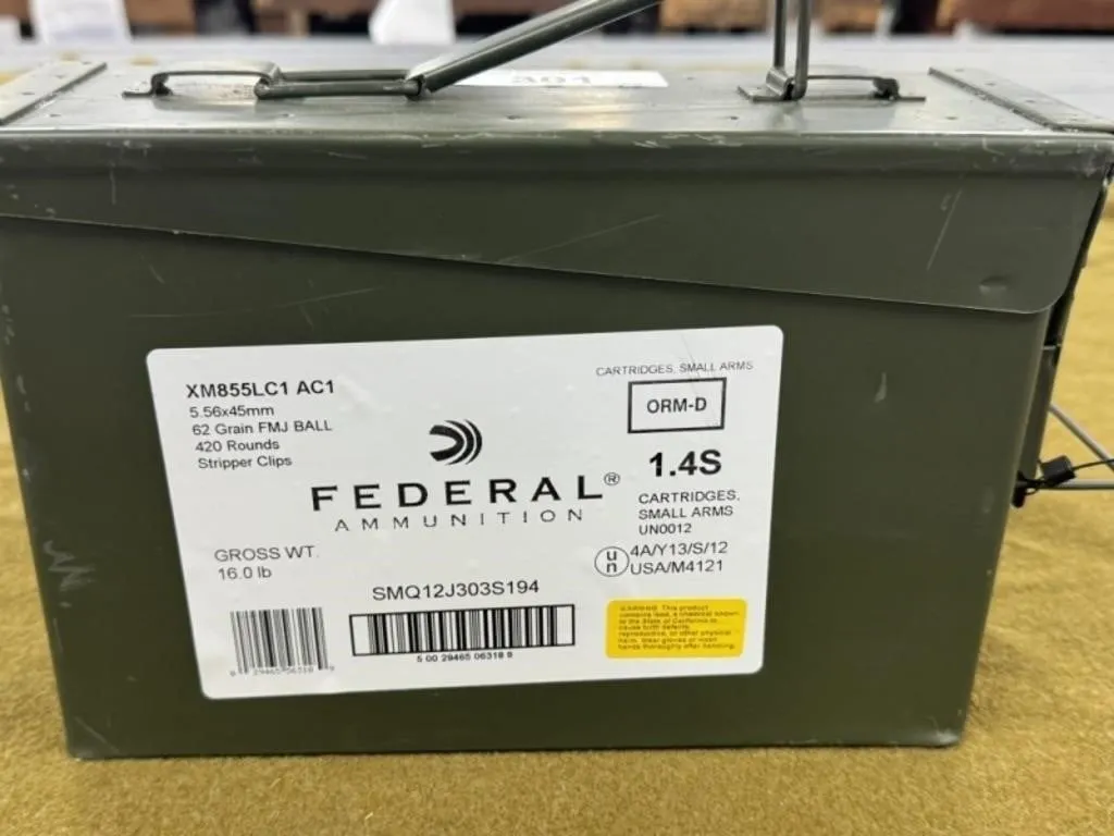 420 rnds Federal 5.56mm Ammo & Metal Can