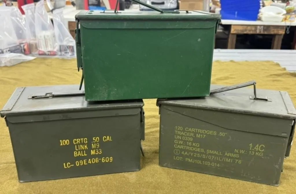 3 Metal Ammo Cans