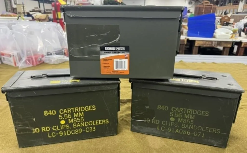3 Metal Ammo Cans