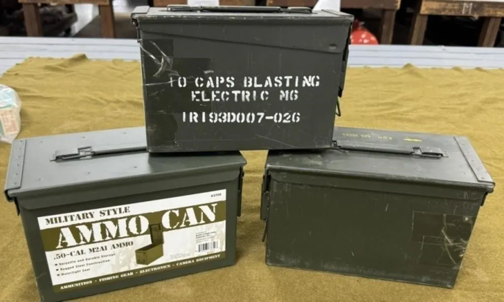 3 Metal Ammo Cans
