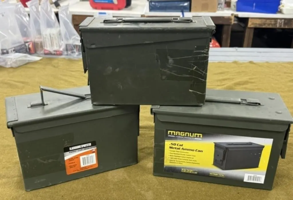 3 Metal Ammo Cans