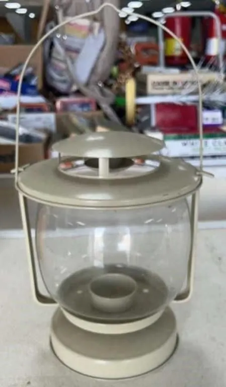11" Metal Glass Candle Lamp