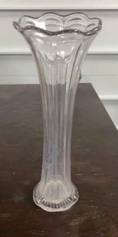 Tall Clear 13" Swung Vase
